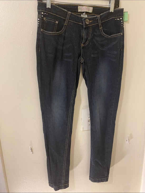 Tyte Jeans Denim - Tyte Jeans Dark Blue Skinny Jeans with Stud Detail